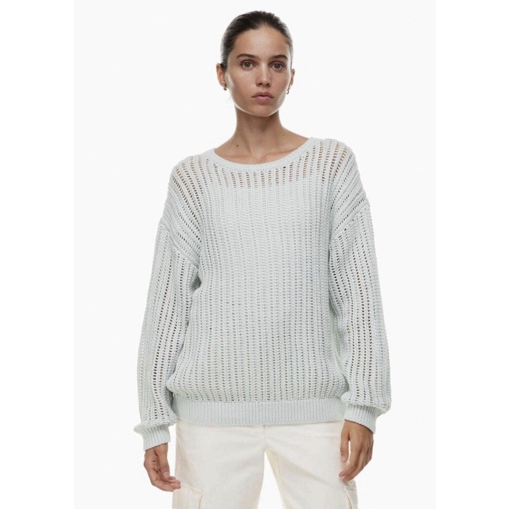Aritzia Wilfred Free Afterglow Boatneck Sweater Glacier Blue Size 2XS XXS Beach
